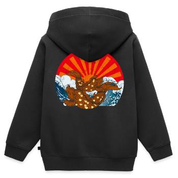 Japanische Kunst - Kinder Premium Organic Zip Hoodie - Schwarz - Hinten - AI Model Kid Male (0cm)