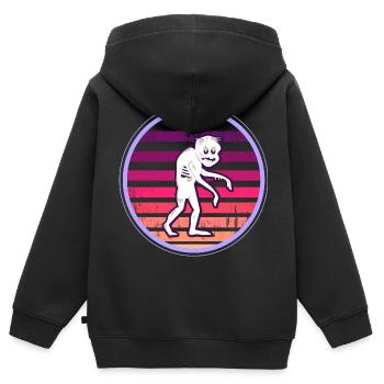 Retro Zombie T-Shirt Oldschool Zombieapokalypse - Kinder Premium Organic Zip Hoodie - Schwarz - Hinten - AI Model Kid Male (0cm)