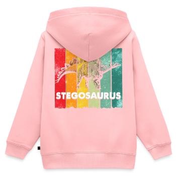 Stegosaurus Dinosaurs - Kids Premium Organic Zip-up Hoodie - rose - Back - AI Model Kid Female (0cm)