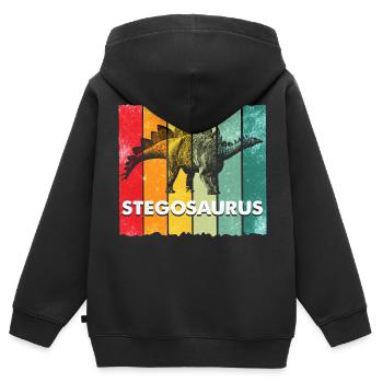 Stegosaurus Dinosaurs - Kids Premium Organic Zip-up Hoodie - black - Back - AI Model Kid Male (0cm)