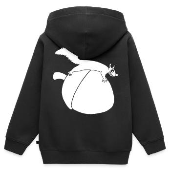 Das Eichhörnchen gegen die Eichel (weiß) - Kinder Premium Organic Zip Hoodie - Schwarz - Hinten - AI Model Kid Male (0cm)