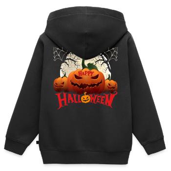 Halloween Kuerbis Zombie Hexe Vampir Kostuem - Kinder Premium Organic Zip Hoodie - Schwarz - Hinten - AI Model Kid Male (0cm)