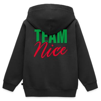 Team Nizza - Kinder Premium Organic Zip Hoodie - Schwarz - Hinten - AI Model Kid Male (0cm)