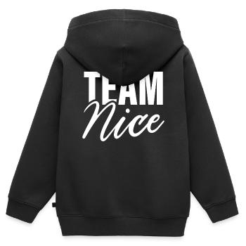 Team Nizza - Kinder Premium Organic Zip Hoodie - Schwarz - Hinten - AI Model Kid Male (0cm)
