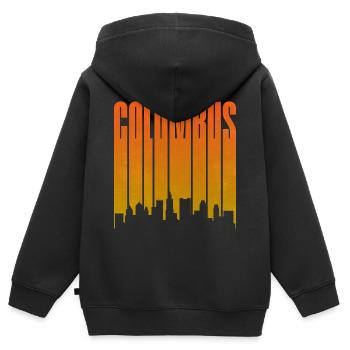 Columbus Sonnenuntergang Skyline - Kinder Premium Organic Zip Hoodie - Schwarz - Hinten - AI Model Kid Male (0cm)