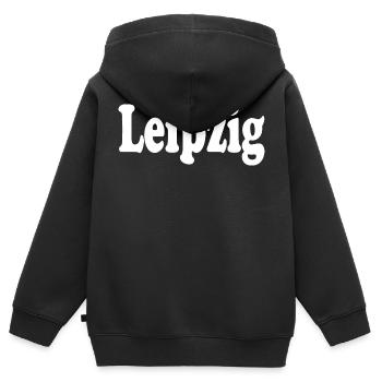 Leipzig - Sweat Premium à capuche zippé enfant bio - noir - Dos - AI Model Kid Male (0cm)