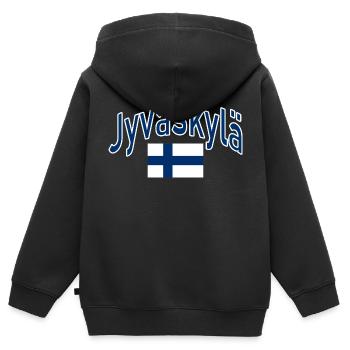 Jyväskylä finnland flagge - Kinder Premium Organic Zip Hoodie - Schwarz - Hinten - AI Model Kid Male (0cm)