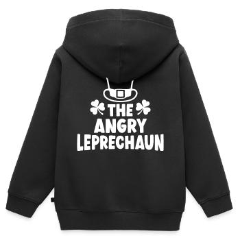 The Angry Leprechaun - Kids Premium Organic Zip-up Hoodie - black - Back - AI Model Kid Male (0cm)