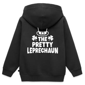 The Pretty Leprechaun - Kids Premium Organic Zip-up Hoodie - black - Back - AI Model Kid Male (0cm)