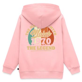 März 1970, 53 Jahre alt Geburtstagsmann Frau - Kinder Premium Organic Zip Hoodie - Rosa - Hinten - AI Model Kid Female (0cm)