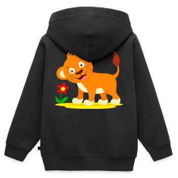 Lion Bébé Lion Lion Enfant - Sweat Premium à capuche zippé enfant bio - noir - Dos - AI Model Kid Male (0cm)