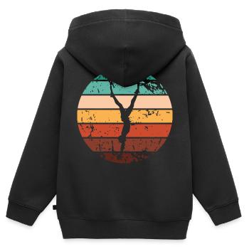 Tauchen mit Atem, Schnorcheln - Kinder Premium Organic Zip Hoodie - Schwarz - Hinten - AI Model Kid Male (0cm)
