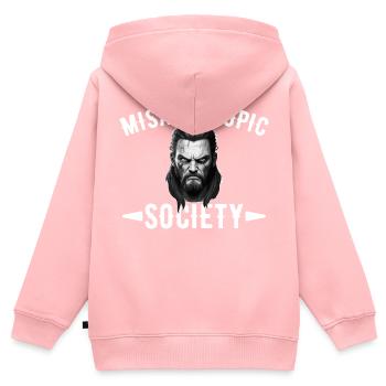 Sarcastic Misanthropic Society - Kinder Premium Organic Zip Hoodie - Rosa - Hinten - AI Model Kid Female (0cm)