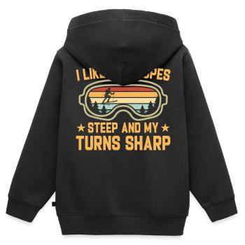 Pistes de ski Ski raide Skis d’hiver - Sweat Premium à capuche zippé enfant bio - noir - Dos - AI Model Kid Male (0cm)