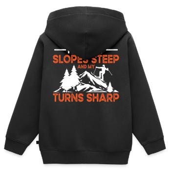 Pistes de ski Ski raide Skis d’hiver - Sweat Premium à capuche zippé enfant bio - noir - Dos - AI Model Kid Male (0cm)