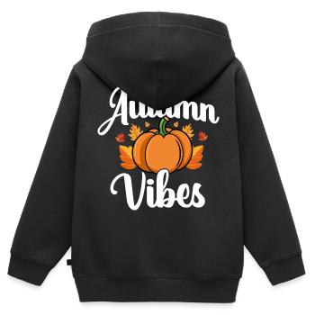 Automne - Sweat Premium à capuche zippé enfant bio - noir - Dos - AI Model Kid Male (0cm)