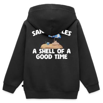 Enfants Kit Château De Sable Équipement De Château De Sable Ensemble Jouets - Sweat Premium à capuche zippé enfant bio - noir - Dos - AI Model Kid Male (0cm)