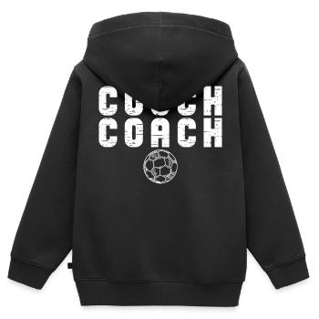 Coach Character Builder Attitude - Kinder Premium Organic Zip Hoodie - Schwarz - Hinten - AI Model Kid Male (0cm)