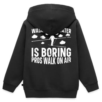 Accessoires de slackline d’intérieur Planche de slackline - Sweat Premium à capuche zippé enfant bio - noir - Dos - AI Model Kid Male (0cm)