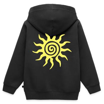 Spiral-Sonne - Kinder Premium Organic Zip Hoodie - Schwarz - Hinten - AI Model Kid Male (0cm)