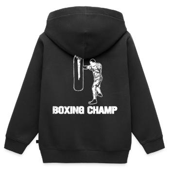 Boxing Champ - Kids Premium Organic Zip-up Hoodie - black - Back - AI Model Kid Male (0cm)