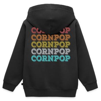 Corn Pop était un mauvais mec Retro Cornpop Meme - Sweat Premium à capuche zippé enfant bio - noir - Dos - AI Model Kid Male (0cm)