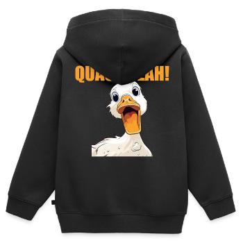 Femmes Quak Yeah Funny Duck - Sweat Premium à capuche zippé enfant bio - noir - Dos - AI Model Kid Male (0cm)