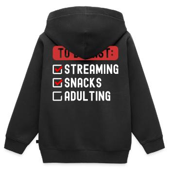 To Do List Adulting - Kids Premium Organic Zip-up Hoodie - black - Back - AI Model Kid Male (0cm)