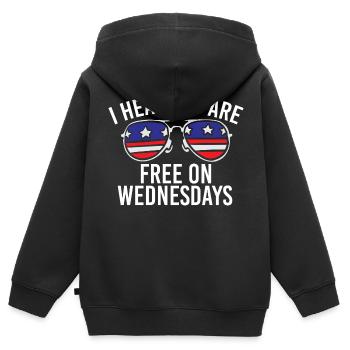 Drapeau américain Vintage Biden gratuit le mercredi - Sweat Premium à capuche zippé enfant bio - noir - Dos - AI Model Kid Male (0cm)
