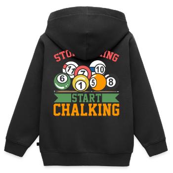 Billard Witz - Kinder Premium Organic Zip Hoodie - Schwarz - Hinten - AI Model Kid Male (0cm)