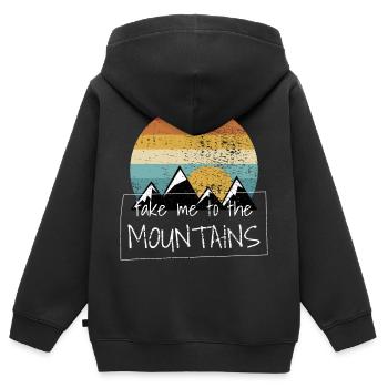 Hiking Hikes - Kids Premium Organic Zip-up Hoodie - black - Back - AI Model Kid Male (0cm)