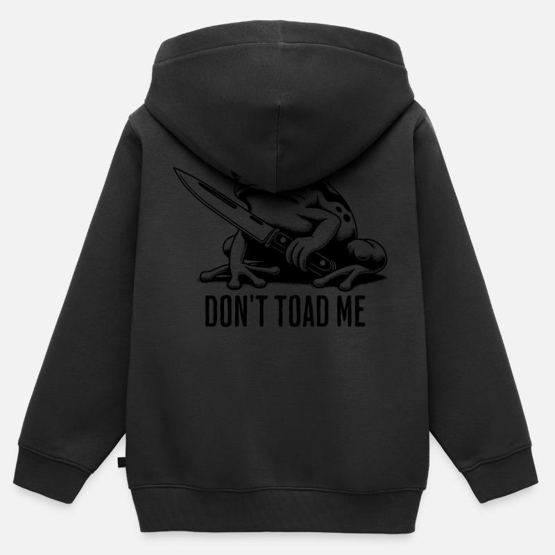 Vintage Frog Toad Meme Grumpy Frog Don't Toad Me - Kinder Premium Organic Zip Hoodie - Schwarz