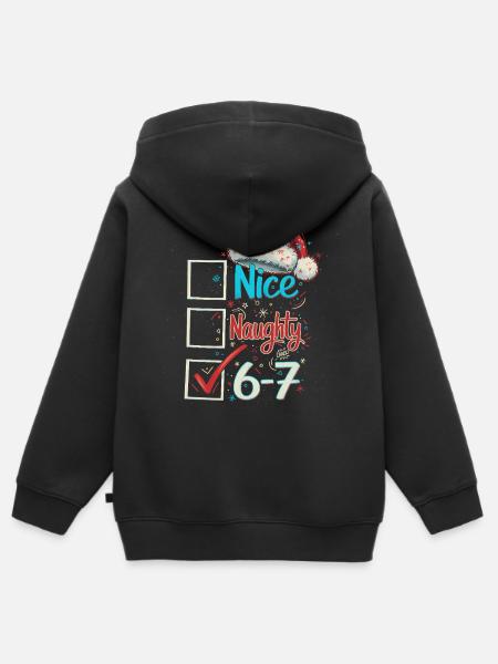 Nice Naughty 6 7 Weihnachten - Kinder Premium Organic Zip Hoodie - Schwarz