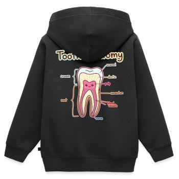 Dentiste assistant dentaire en anatomie dentaire - Sweat Premium à capuche zippé enfant bio - noir - Dos - AI Model Kid Male (0cm)