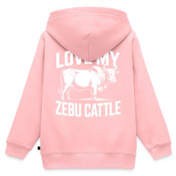 Liebe mein Zebu Vieh - Kinder Premium Organic Zip Hoodie - Rosa - Hinten - AI Model Kid Female (0cm)