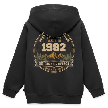 1982 Retro 1982 Vintage 1982 Geschenk 1982 - Kinder Premium Organic Zip Hoodie - Schwarz - Hinten - AI Model Kid Male (0cm)