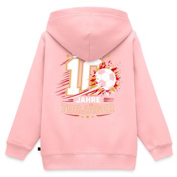 10 Jahre Torjäger Fußball Geburtstag Geschenk - Kinder Premium Organic Zip Hoodie - Rosa - Hinten - AI Model Kid Female (0cm)