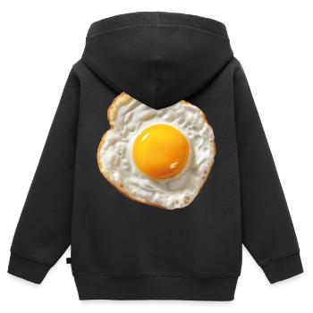 œuf au plat - Sweat Premium à capuche zippé enfant bio - noir - Dos - AI Model Kid Male (0cm)
