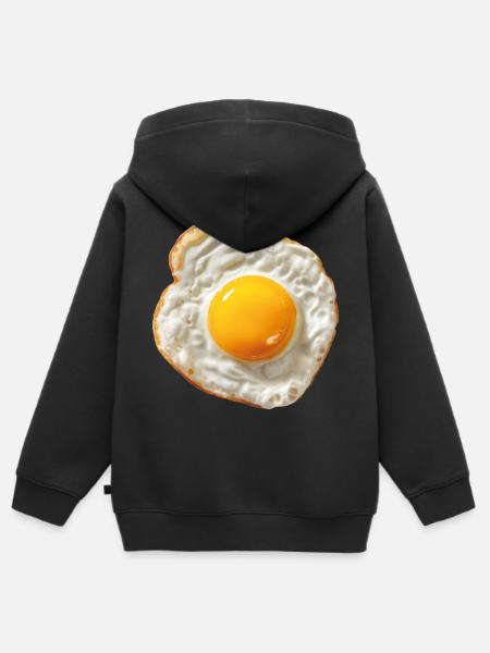 Spiegelei - Kinder Premium Organic Zip Hoodie - Schwarz