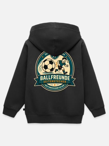 Ballfreunde Seitenstecher - Kinder Premium Organic Zip Hoodie - Schwarz