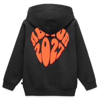 Abitur 2027 Herz - Kinder Premium Organic Zip Hoodie - Schwarz - Hinten - AI Model Kid Male (0cm)