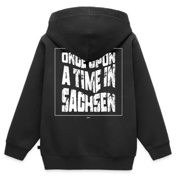 Il était une fois en Saxe - Sweat Premium à capuche zippé enfant bio - noir - Dos - AI Model Kid Male (0cm)