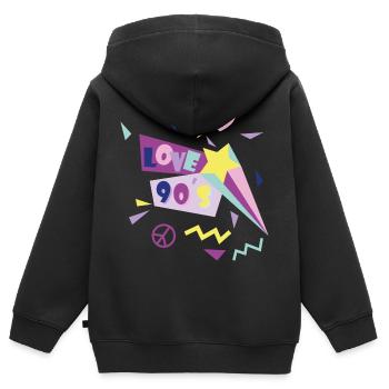 love_90s - Kids Premium Organic Zip-up Hoodie - black - Back - AI Model Kid Male (0cm)