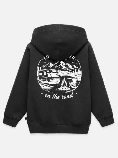 Bergroad Camperleben - Kinder Premium Organic Zip Hoodie - Schwarz
