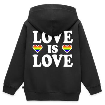 Love is love - Kinder Premium Organic Zip Hoodie - Schwarz - Hinten - AI Model Kid Male (0cm)