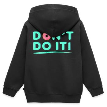 Ne le faites-le - Sweat Premium à capuche zippé enfant bio - noir - Dos - AI Model Kid Male (0cm)