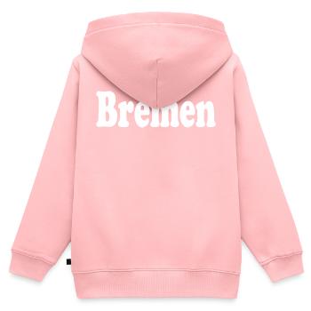 bremen - Kinder Premium Organic Zip Hoodie - Rosa - Hinten - AI Model Kid Female (0cm)