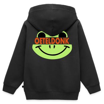 Oeteldonk : Hôtels - Sweat Premium à capuche zippé enfant bio - noir - Dos - AI Model Kid Male (0cm)