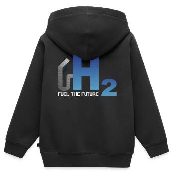 Wasserstoff - Die Zukunft Tanken - Kinder Premium Organic Zip Hoodie - Schwarz - Hinten - AI Model Kid Male (0cm)