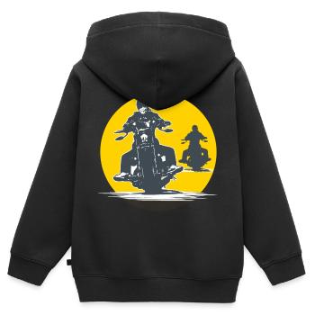 biker bike bike bike vintage papa papy biker - Kinder Premium Organic Zip Hoodie - Schwarz - Hinten - AI Model Kid Male (0cm)